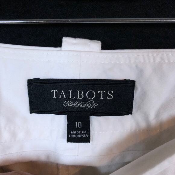 Talbots Womens Pants White High Rise Signature Zip Cargo Pockets Stretch 10 - Picture 4 of 12